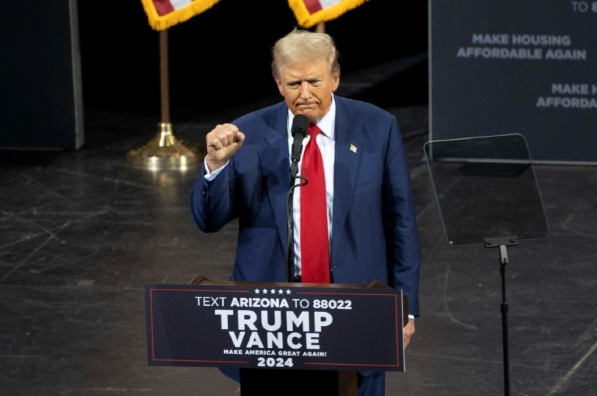 L'ancien président américain et candidat républicain Donald Trump pendant un meeting de campagne à Tucson (Arizona), le 12 septembre 2024