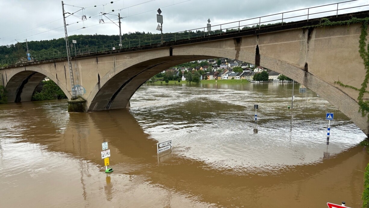 Héichwaasser un der Saar an un der Musel am Mee 2024.