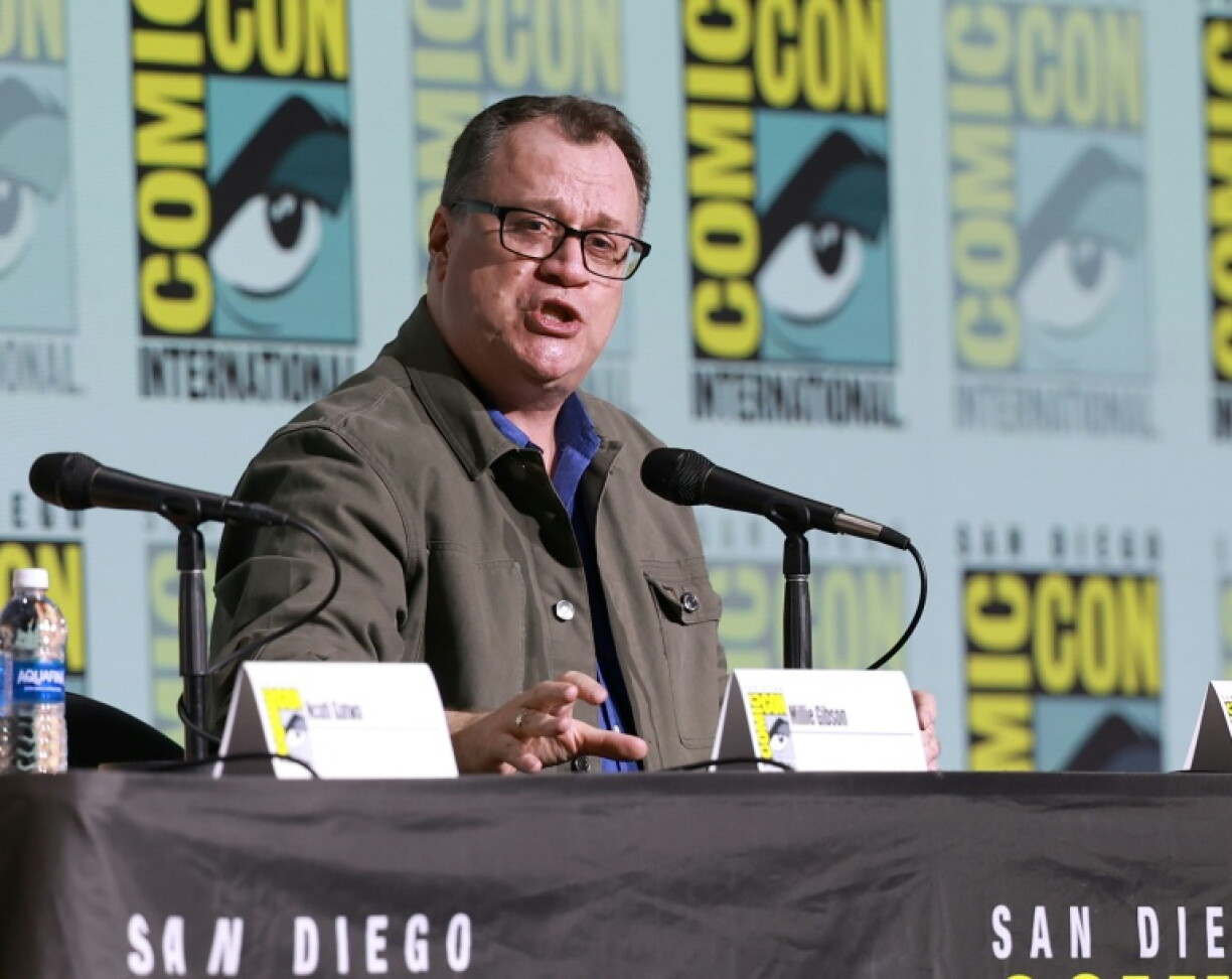 Le scénariste britannique Russell T. Davies s'exprime lors du comic-con de San Diego, aux Etats-Unis, le 26 juillet 2024