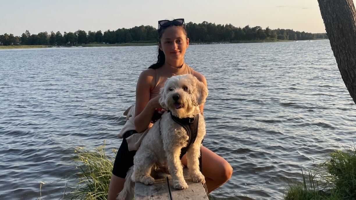 Julia and her dog Vegas.