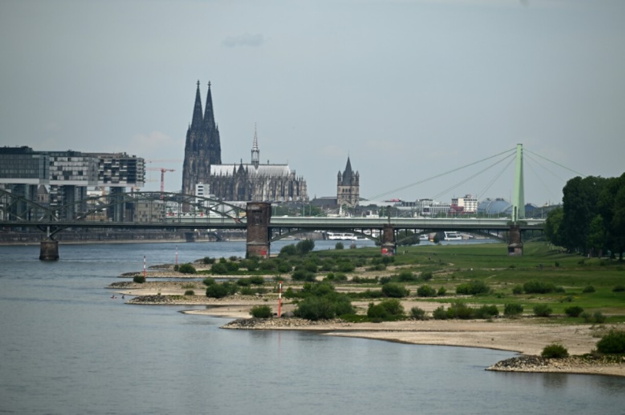 Water levels have fallen in the Rhine near Cologne, Germany -- the country recorded its lowest rainful in the first months of the year since 1931