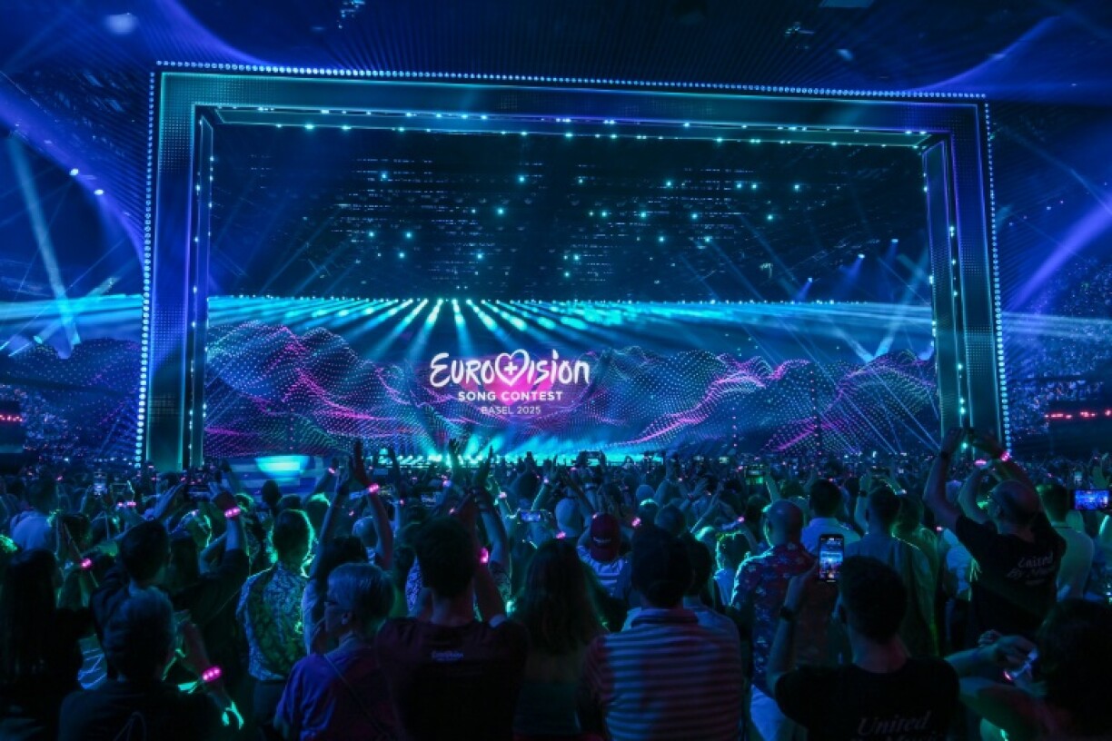 The stage is set for the 2025 Eurovision Song Contest at Basel's St Jakobshalle arena