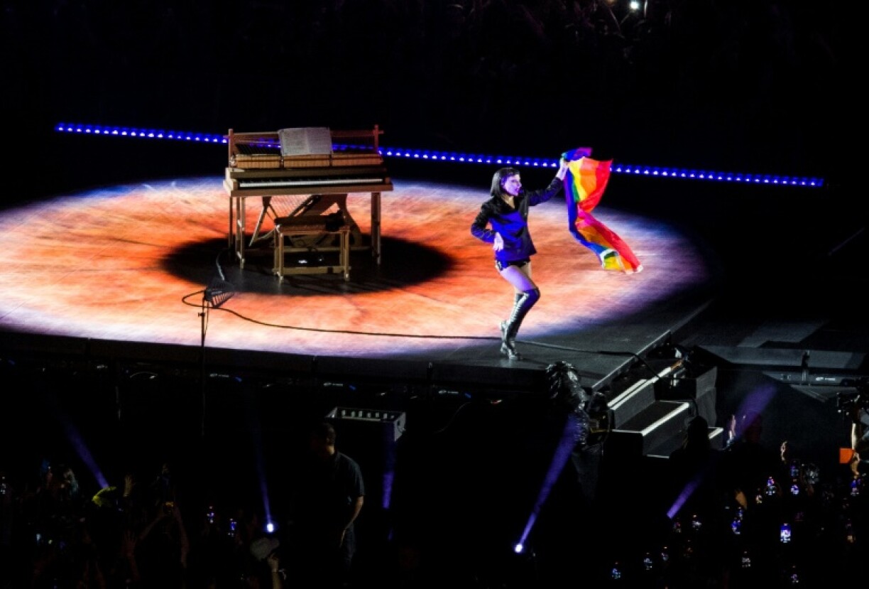 Before performing her popular anthem 'Born This Way,' the singer made a point of saluting Brazil's LGBTQ community