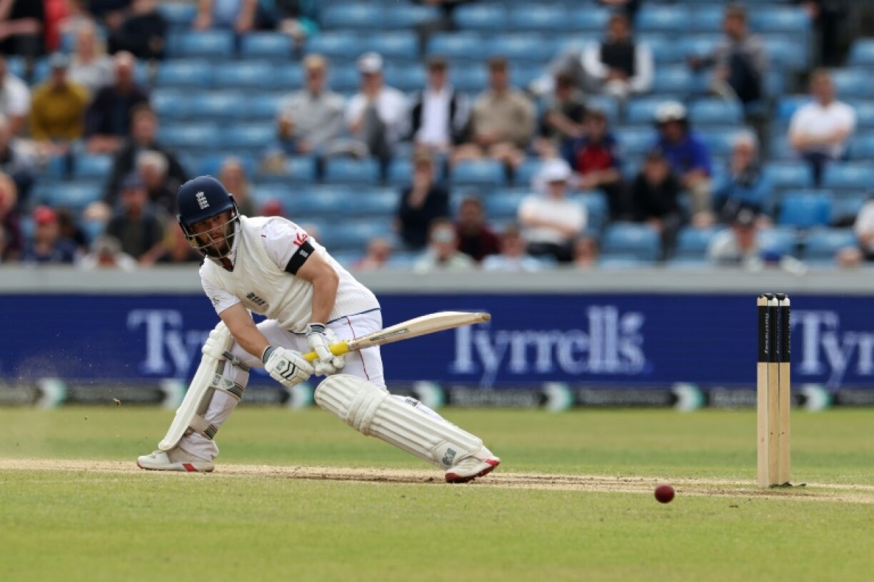England opener Ben Duckett reverse-sweeps on his way to 149 in the first Test against India at Headingley