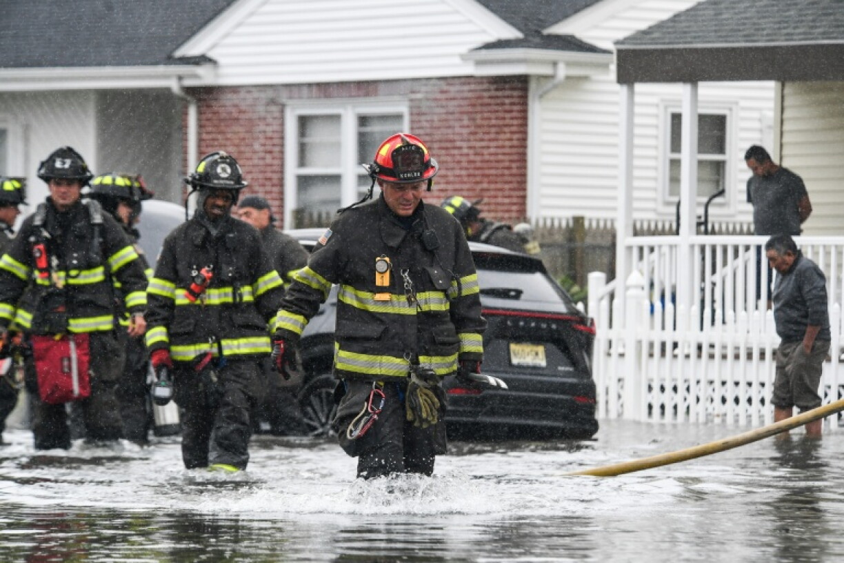 The Atlantic City Fire Department responded to calls as a powerful storm pummeled New Jersey and other states in the northeast US