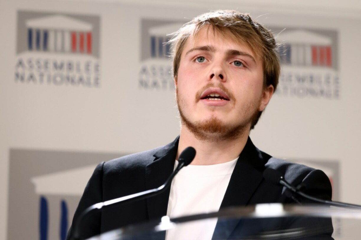 Le député LFI Louis Boyard lors d'une conférence de presse à l'Assemblée nationale, à Paris le 14 novembre 2022