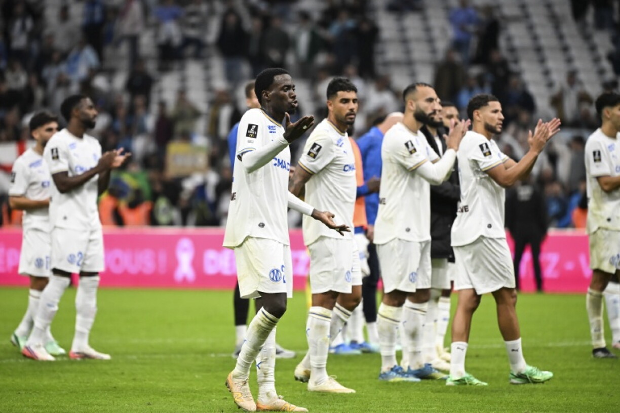 Les joueurs marseillais après leur victoire contre le Havre, le 25 octobre au stade Vélodrome