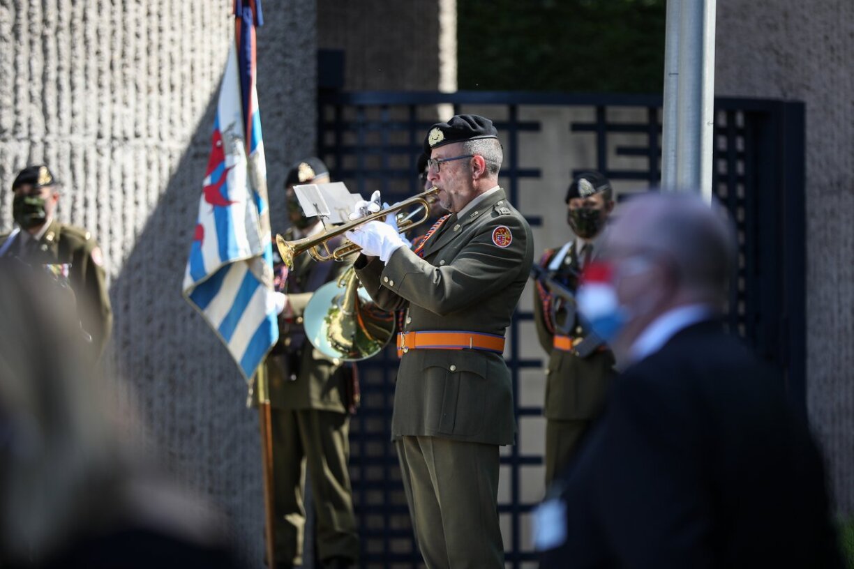 Musicians play at Luxembourg National Day ceremony, June 2020