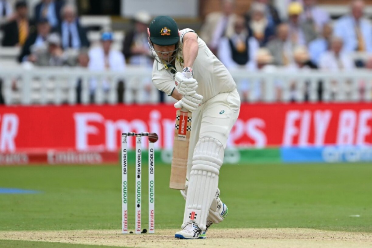 Australia's Cameron Green edges a ball from South Africa's Kagiso Rabada in the slips. His promotion to number three flopped when he scored just 4 and 0