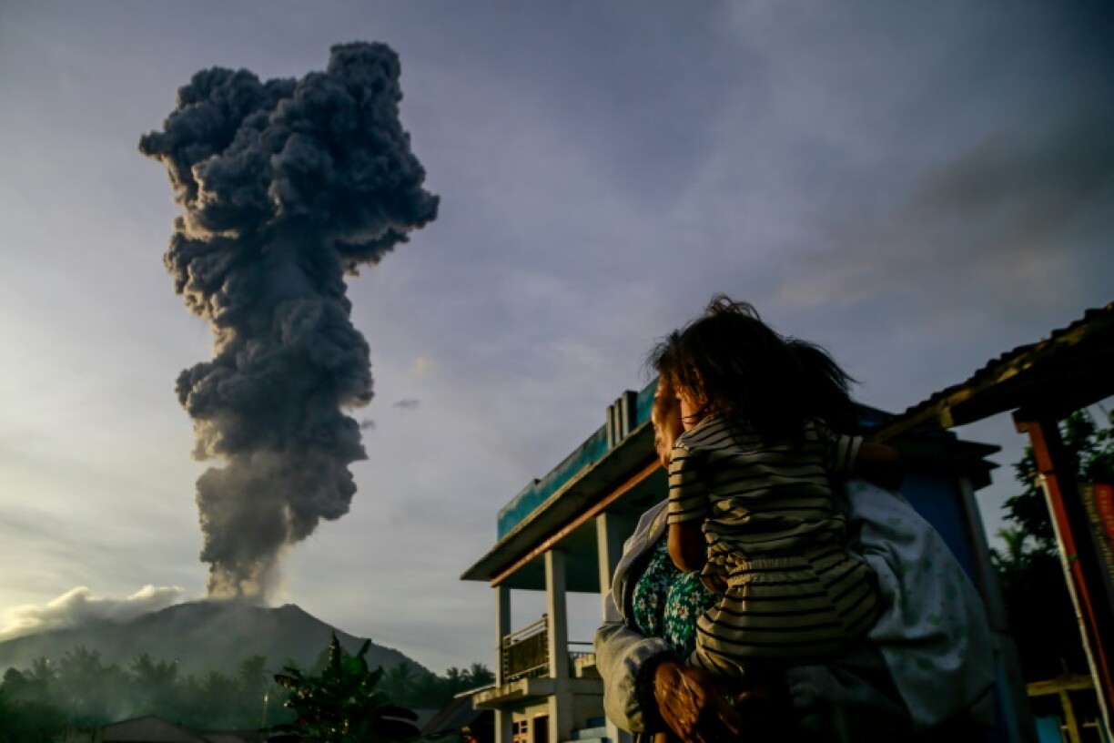 Mount Ibu, on the Indonesian island of Halmahera, has erupted more than a thousand times this month