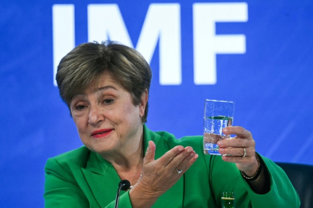 IMF Managing Director Kristalina Georgieva said uncertainty around US tariff policy was a 'cloud that is hanging over our heads'