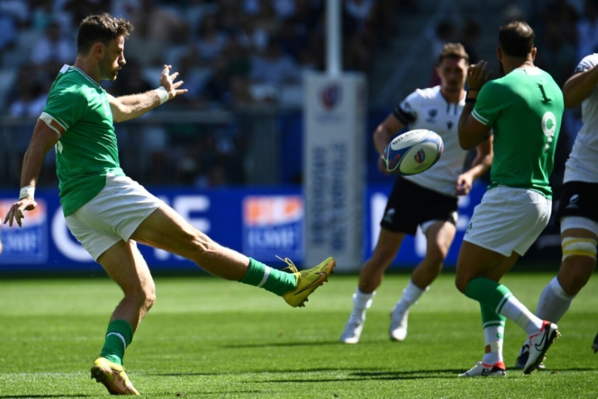 L'arrière irlandais Hugo Keenan pendant le match face à la Roumanie au à Bordeaux, le 9 septembre 2023