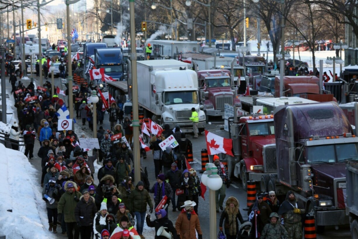 Manifestation contre les mesures sanitaires à Ottawa, le 29 janvier 2022.