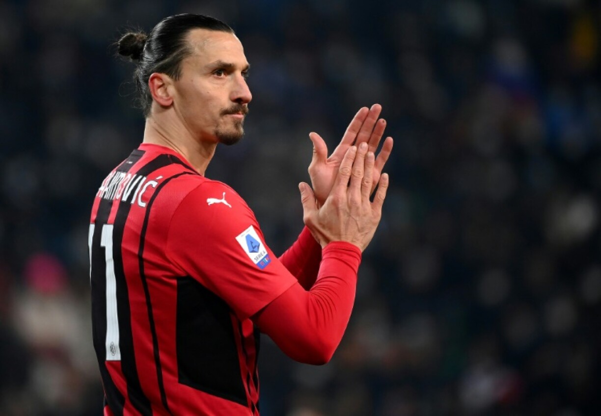 L'attaquant suédois de l'AC Milan Zlatan Ibrahimovic, lors du match de la 17e journée de Serie A contre Udinese, le 11 décembre 2021 à Udine