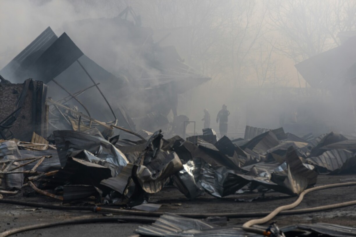 Smoke billows after a Russian attack on Odesa this month