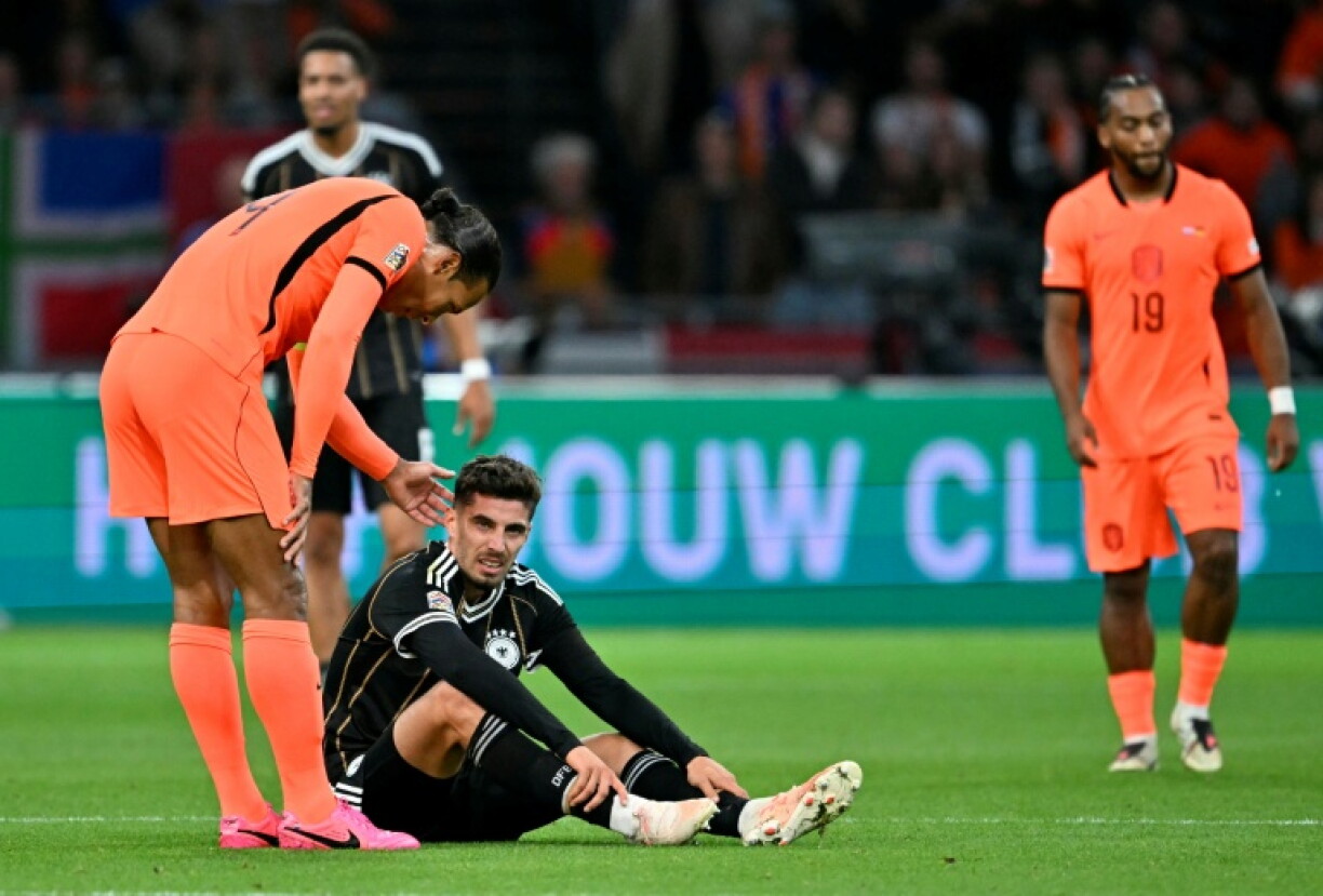 Germany forward Kai Havertz was subbed off during the first half against the Netherlands on Thursday