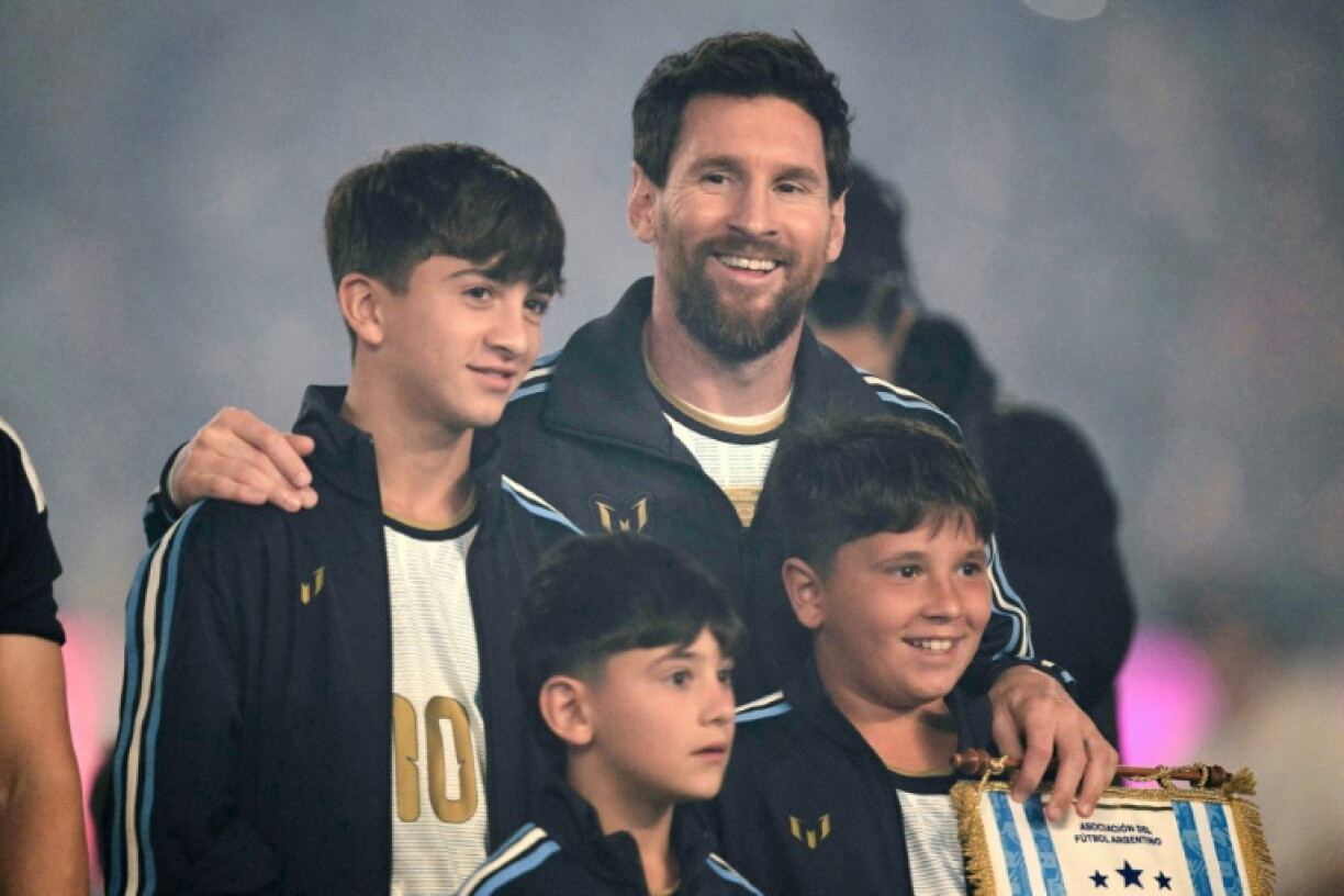 Is it in the genes? Will one of superstar Lionel Messi's sons Thiago (L), Mateo (R) and Ciro (C) inherit his extraordinary talent