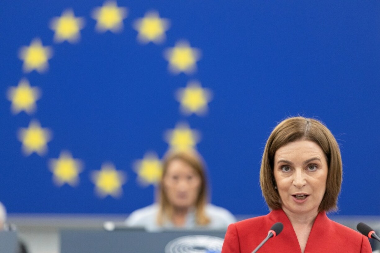 Moldova's President Maia Sandu is seeking membership in the European Union for her country, and accuses Russia of meddling in elections