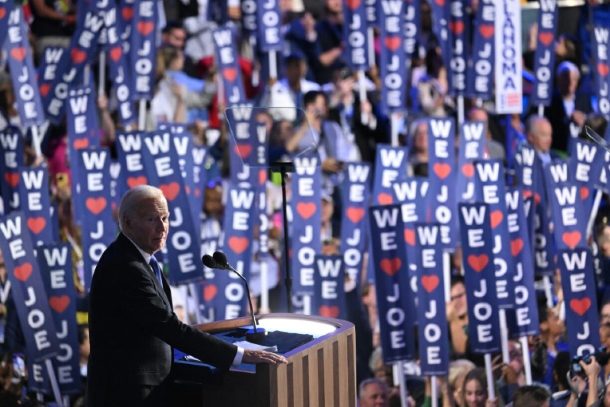 Le président américain Joe Biden à Chicago pour la convention démocrate, le 19 août 2024