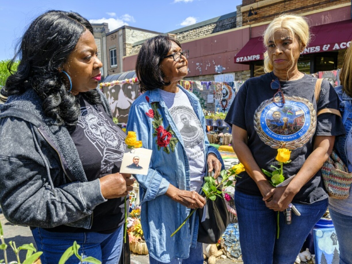 George Floyd's aunt Angela Harrelson (R) said people should still be pushing for reform despite facing a backlash