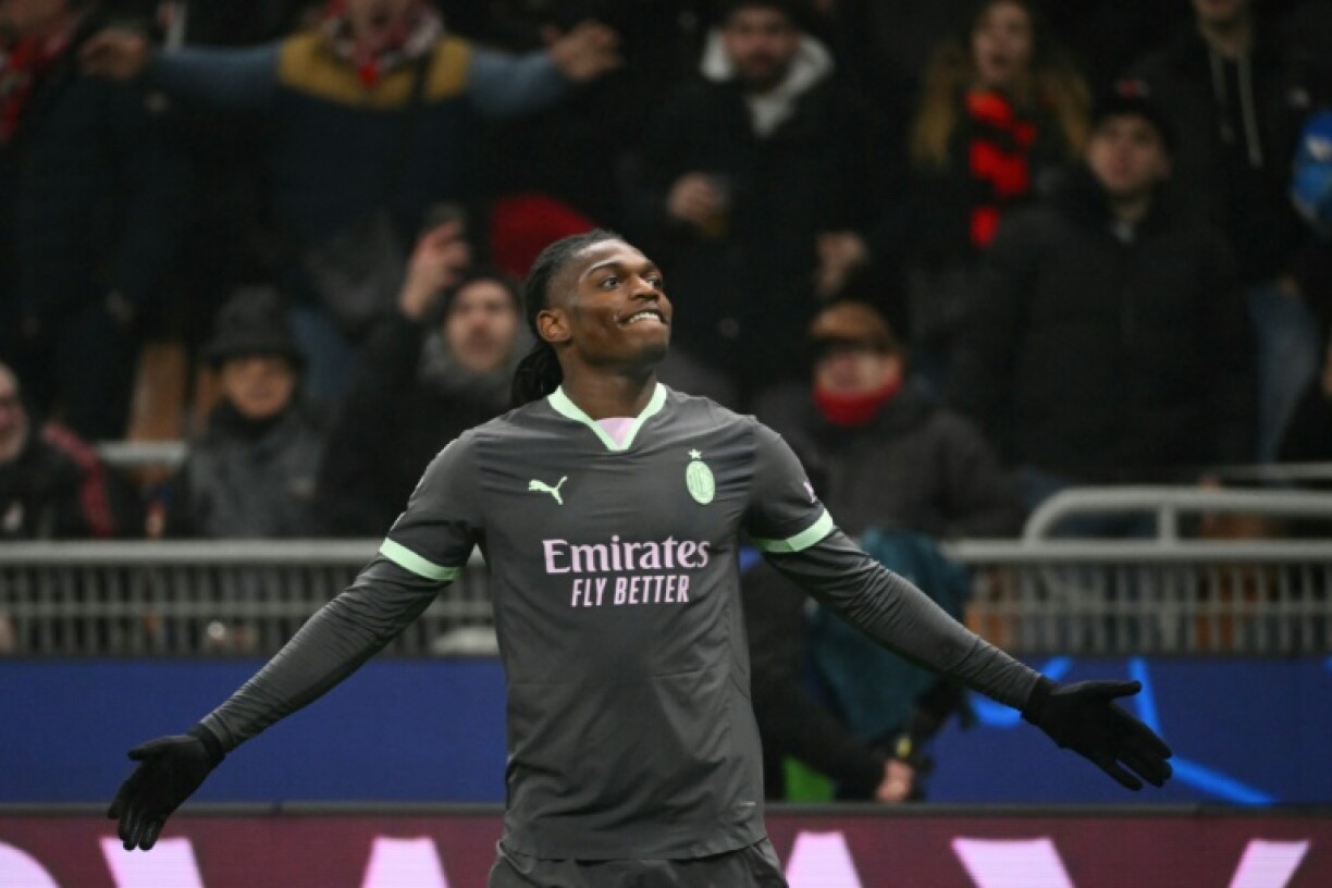Rafael Leao celebrates scoring AC Milan's winner against Girona