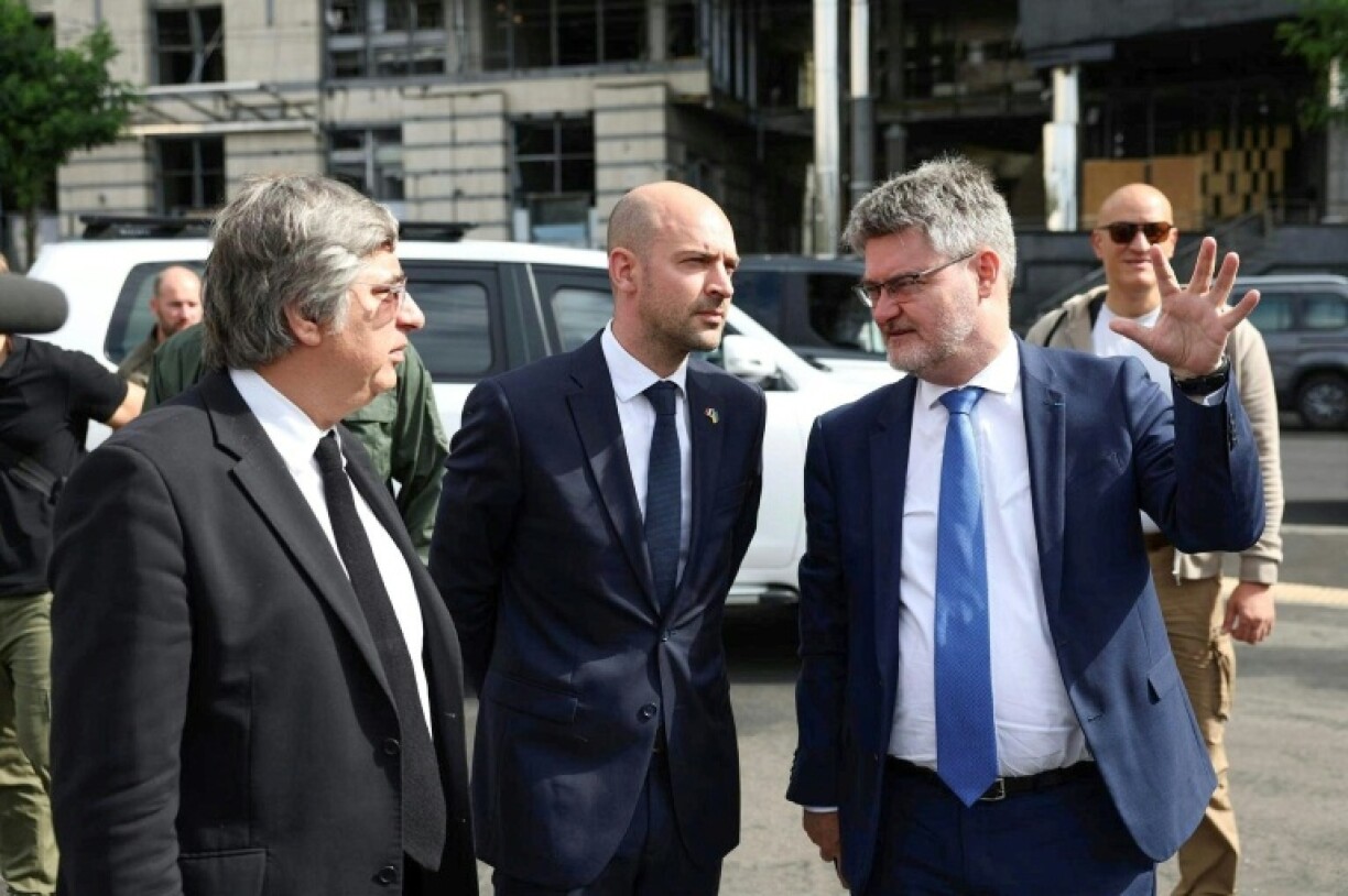 French Foreign Minister Jean-Noel Barrot arrived in Kyiv while rescuers were still sifting through the rubble