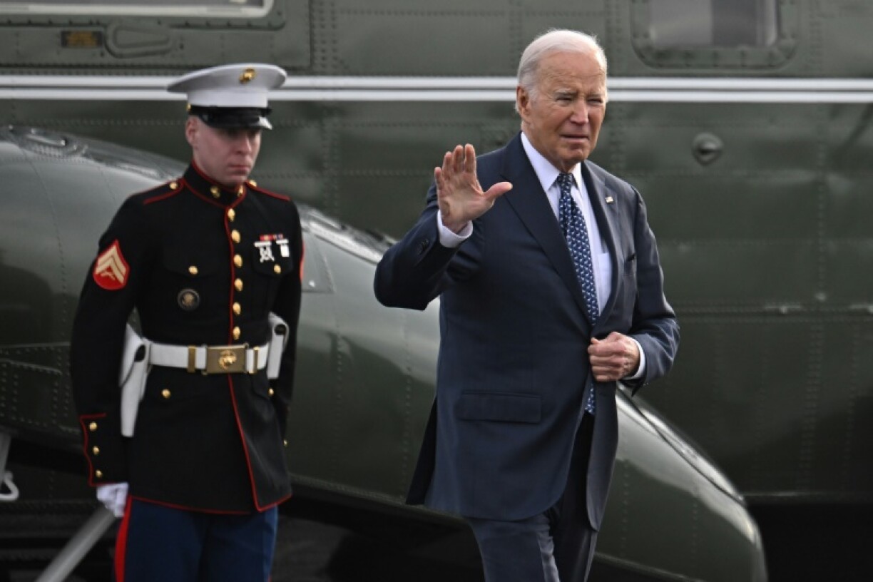Le président américain Joe Biden à Leesburg, en Virginie, le 8 février 2024