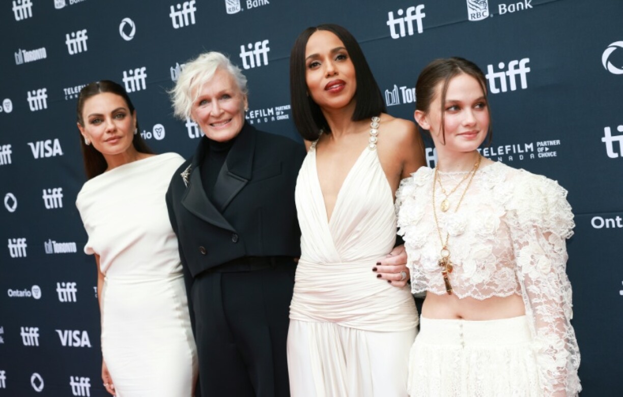 Actresses Mila Kunis, Glenn Close, Kerry Washington and Cailee Spaeny attend the premiere of