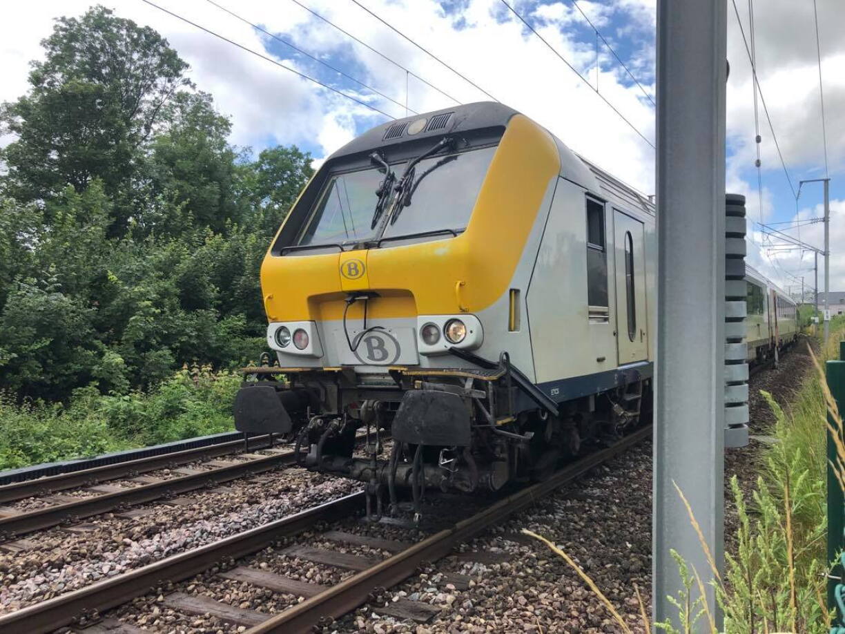 Le train impliqué dans la collision