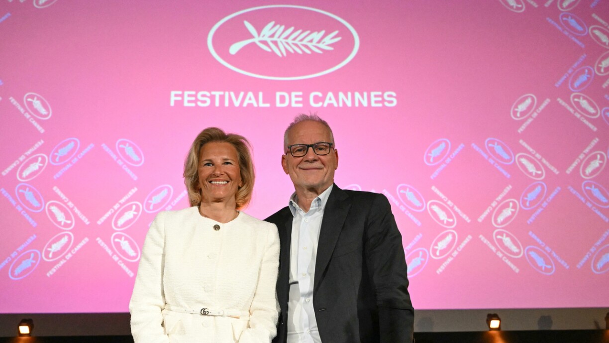 Delegate General Thierry Fremaux (on the right) and President of the Cannes Film Festival Iris Knobloch (on the left).