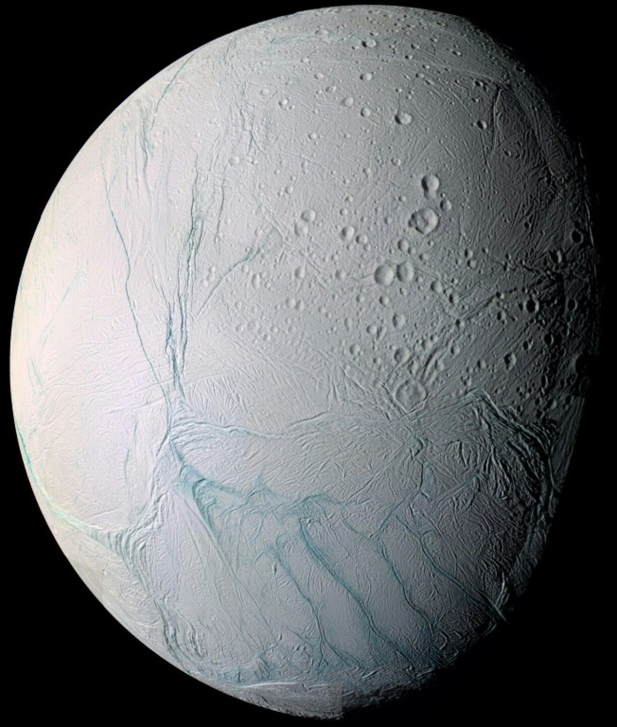 Icy on the outside but liquid below? A vast ocean is churning below the hard shell of Enceladus
