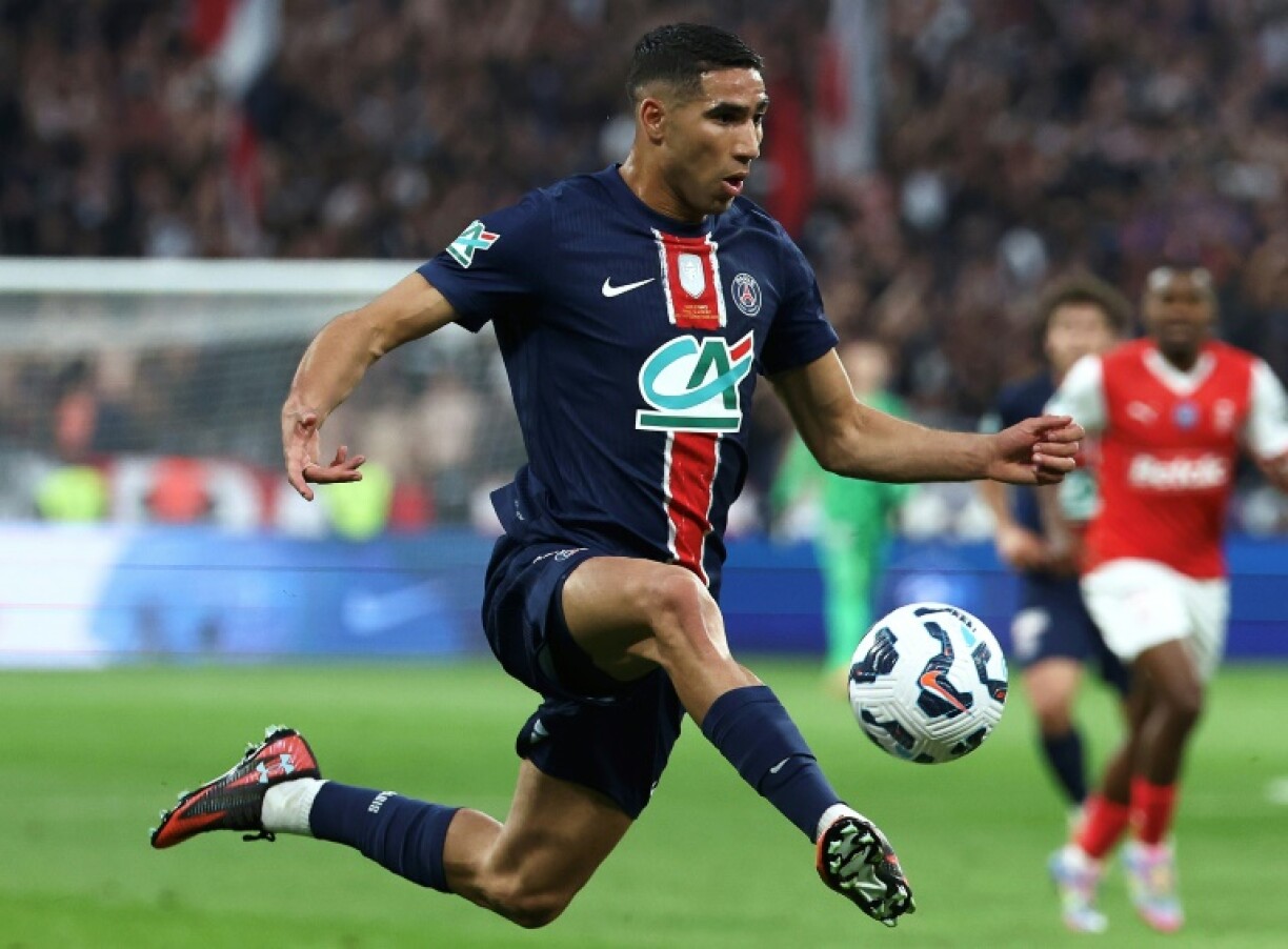 Paris Saint-Germain's Moroccan defender Achraf Hakimi