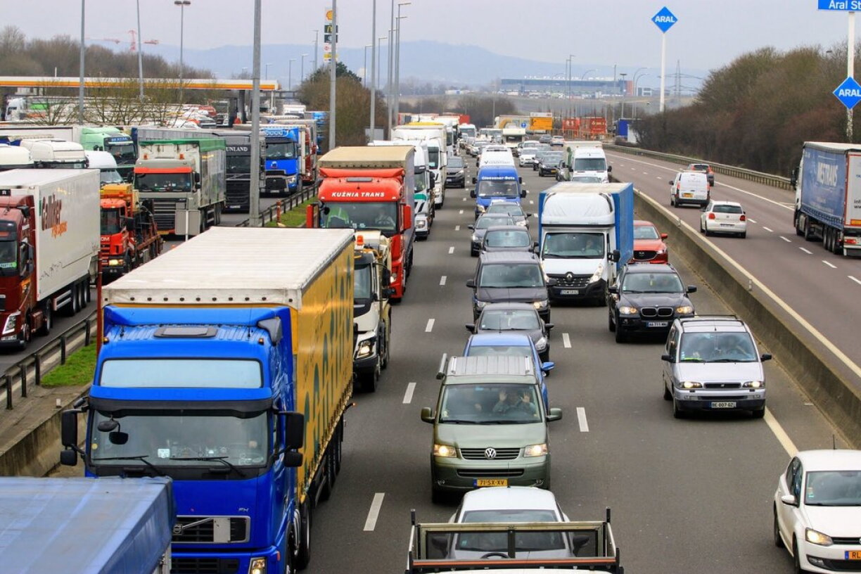 Bouchon sur l'A3 vers le Luxembourg au mois de mars 2019.