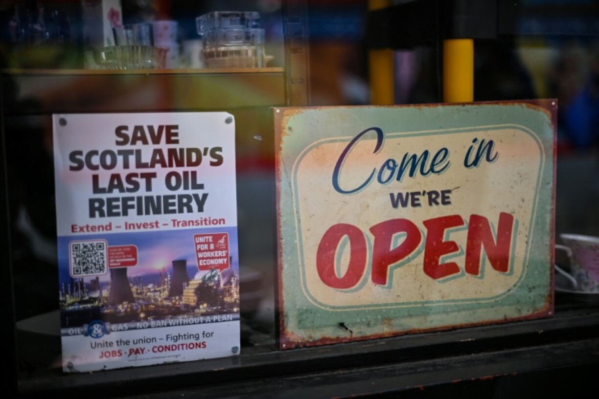 The run-down town centre of Grangemouth is dotted with half-shuttered shop fronts