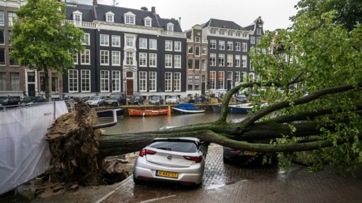 Le passage de la tempête Poly à Amsterdam
