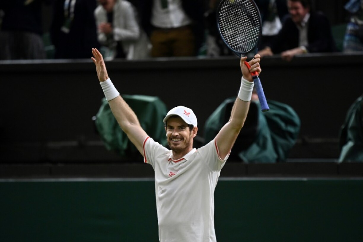 Le Britannique Andy Murray après sa victoire face à l'Allemand Oscar Otte au 2e tour de Wimbledon, le 30 juin 2021