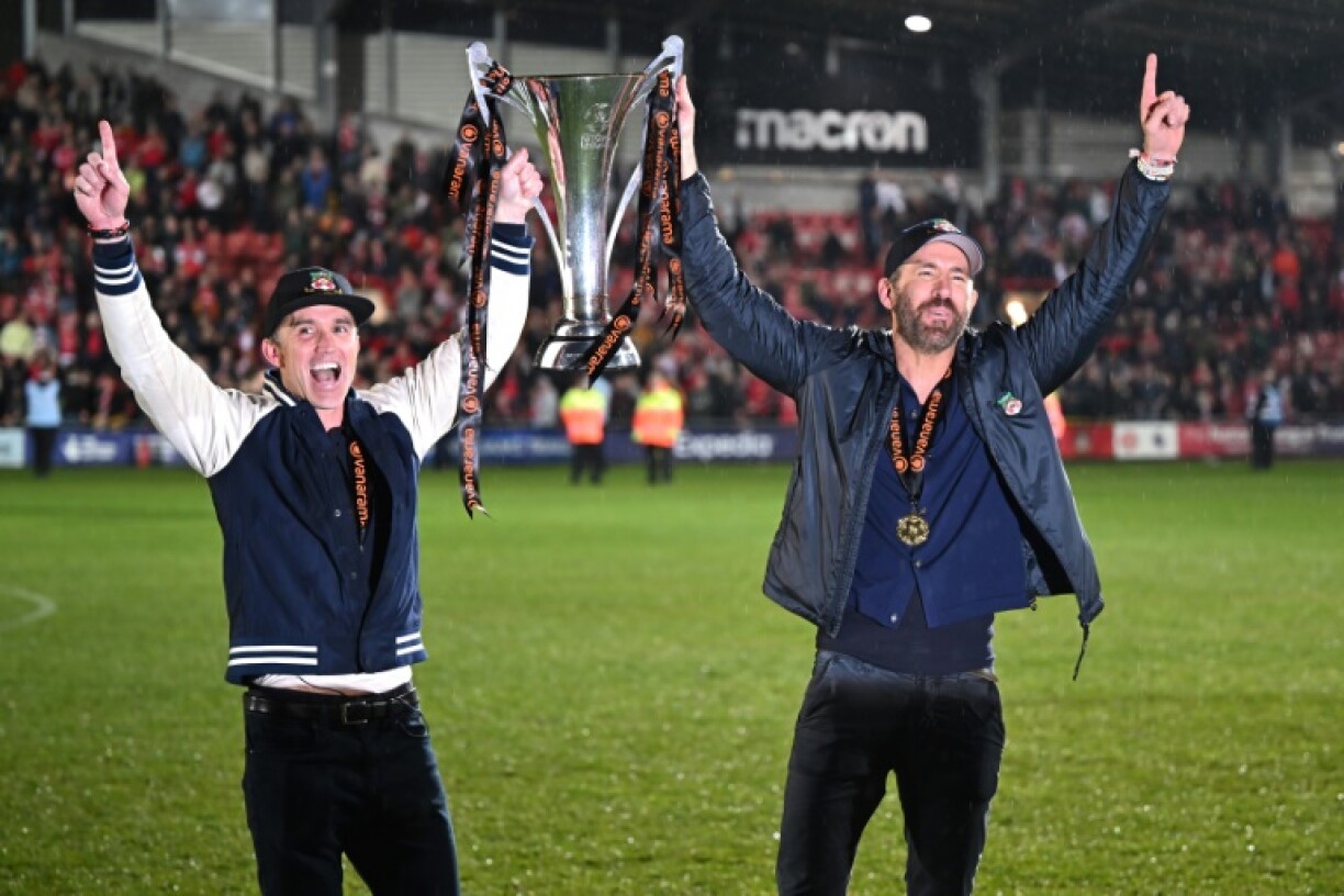 Hollywood stars Rob McElhenney (left) and Ryan Reynolds (right) are co-owners of Wrexham