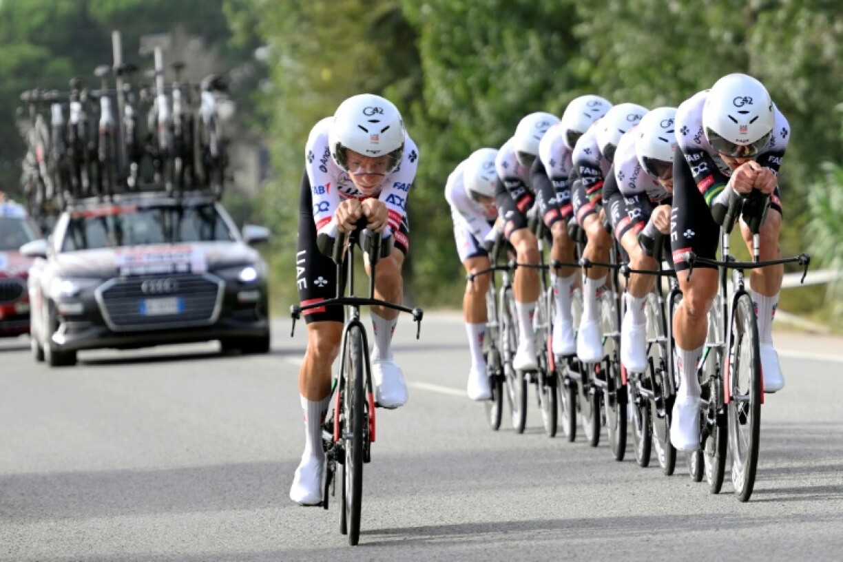 Team UAE won the stage five team time trial to put three of their number into the top five