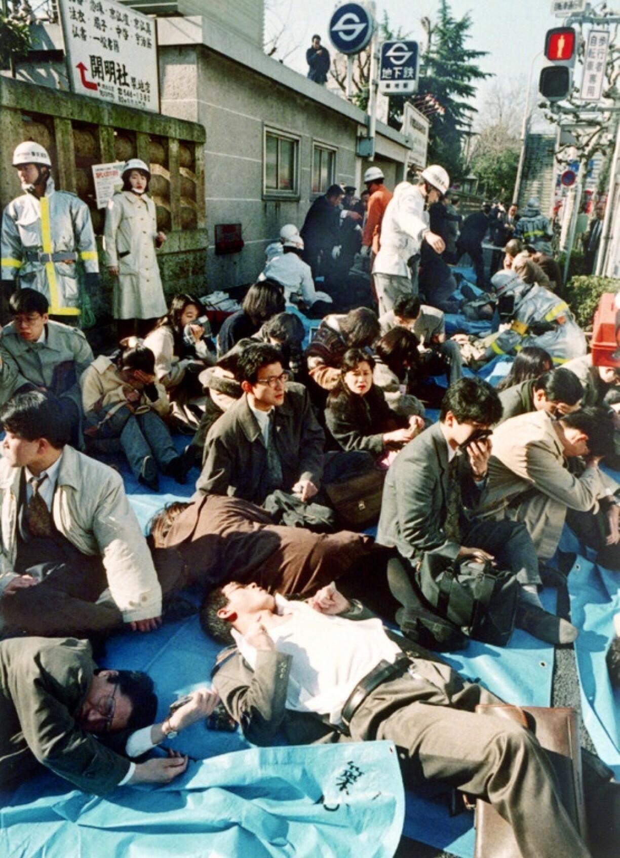 On March 20, 1995, Aum members released sarin on five Tokyo subway trains, killing 14 people and sickening thousands more