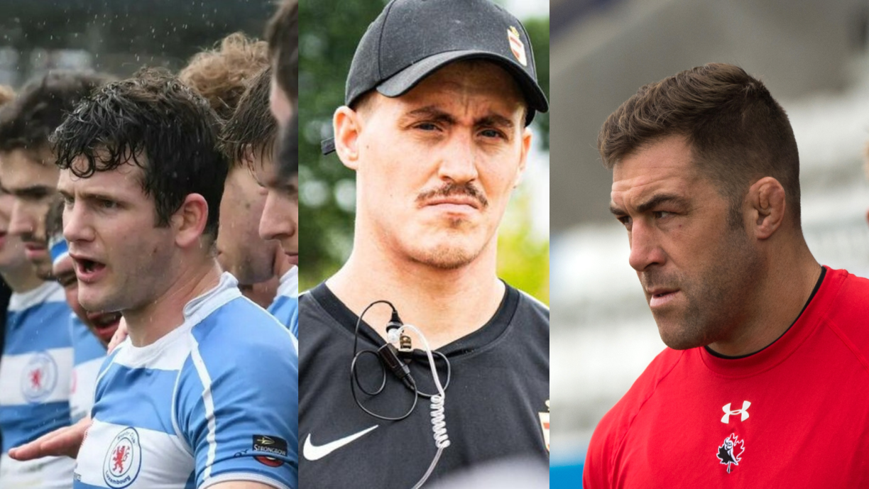 From left to right: Scott Browne (attack coach), James Kent (head coach), Jamie Cudmore (set piece and contact area coach)