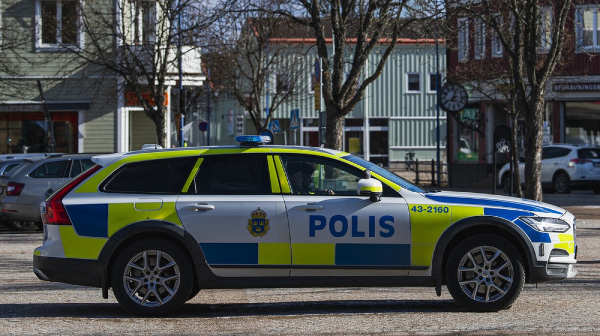 A Swedish police vehicle. This is a stock photo, not from the event in question, for illustration purposes only.