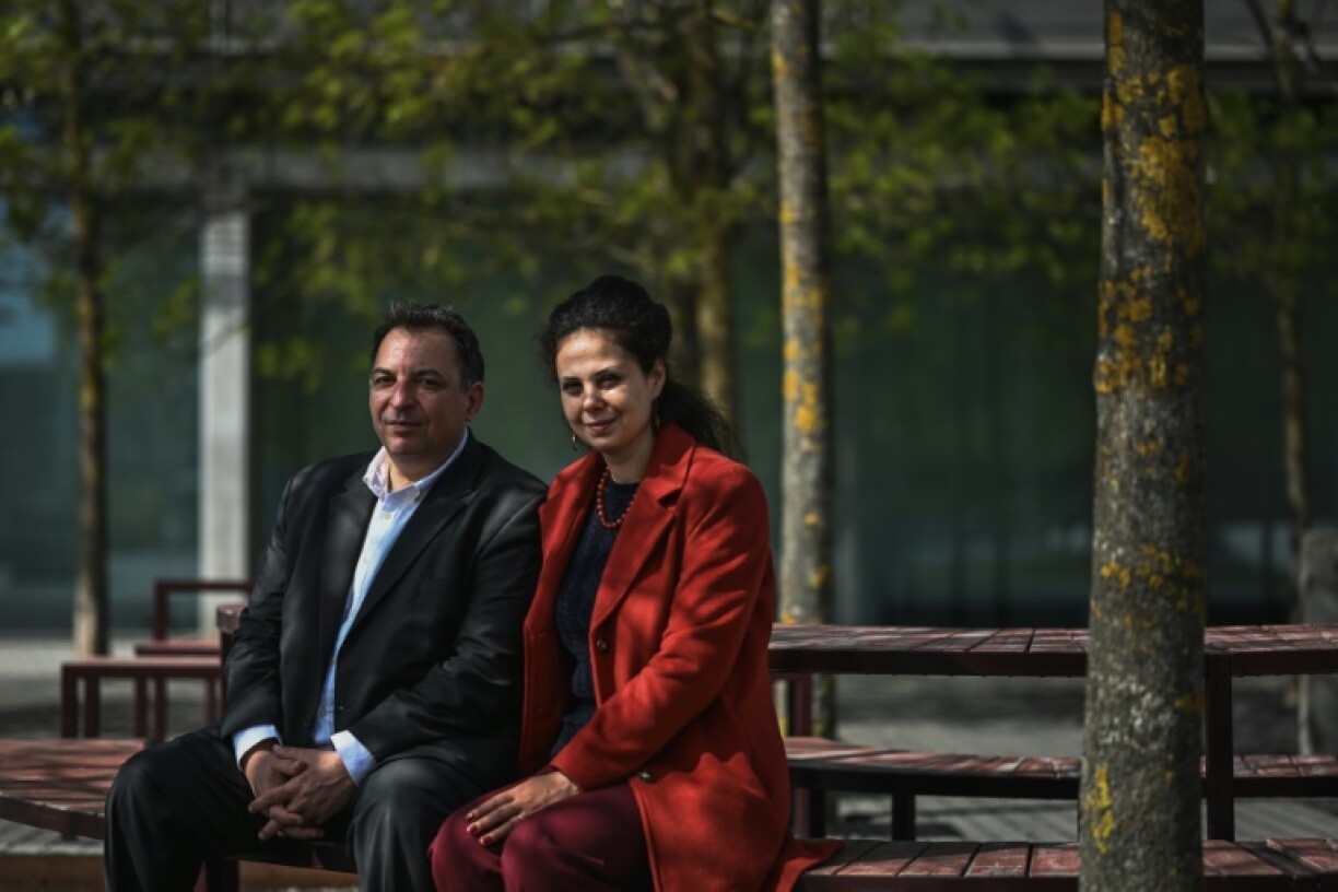 Mazen Darwish,lawyer and founder of the Syrian Center for Media and Freedom of Expression, with his wife Yara Bader