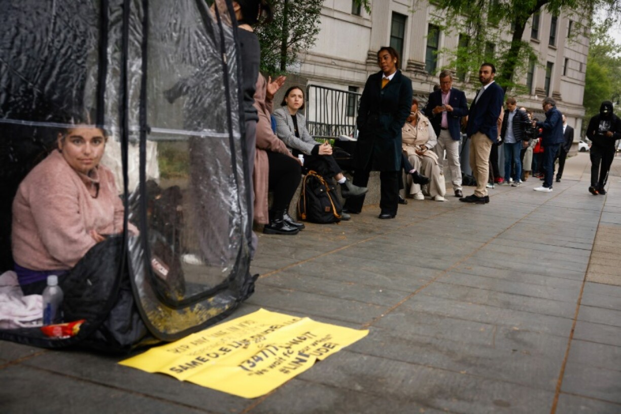 A long line formed outside the Southern District of New York Federal Court to get into the trial of Sean Combs, as jury selection began