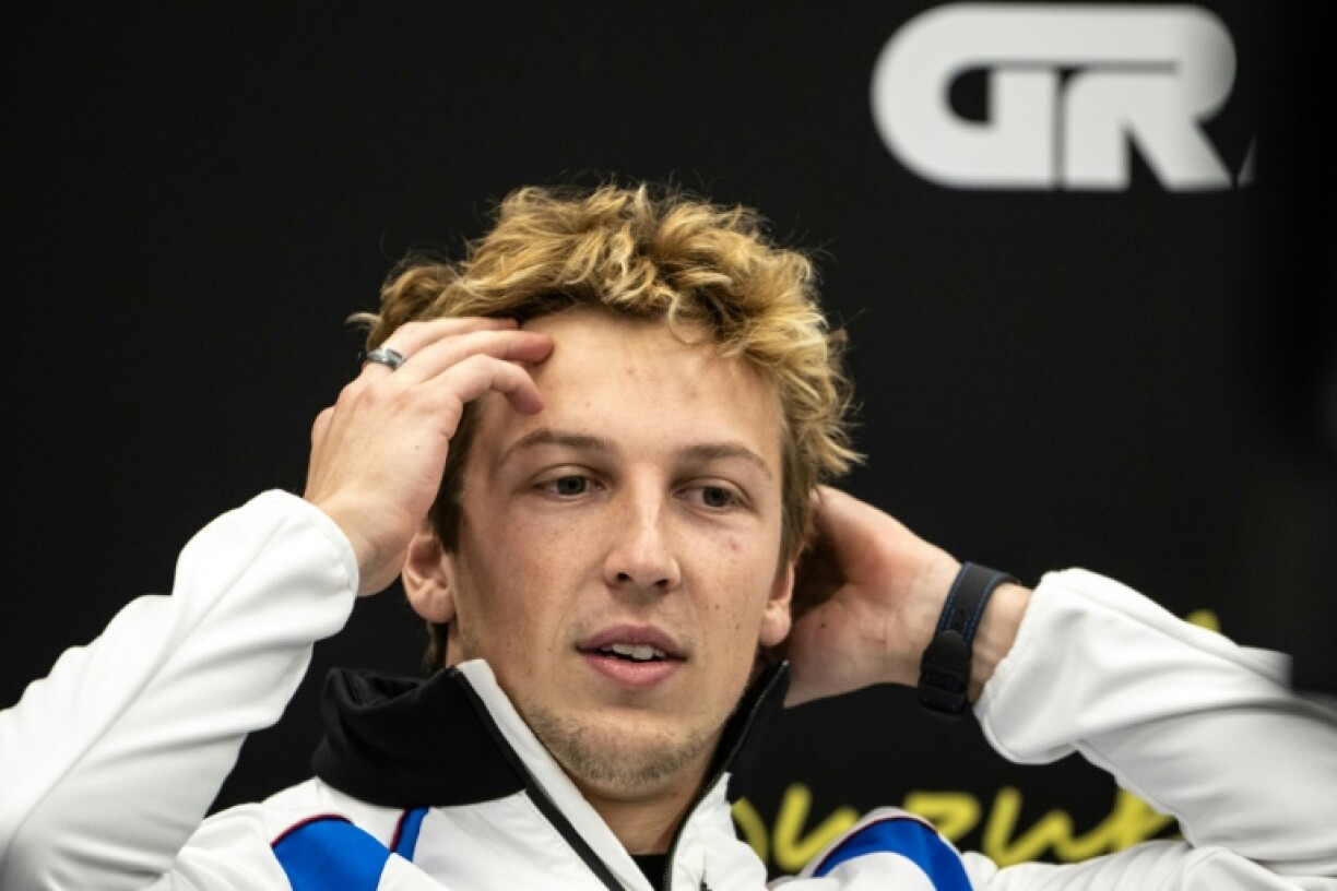 Liam Lawson talks to the media at Suzuka