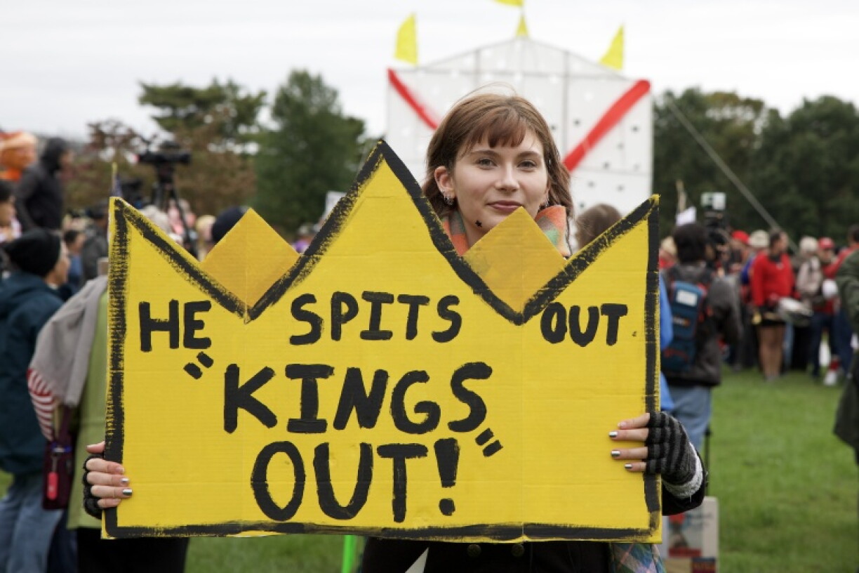 Lors d'une manifestation contre Donald Trump le 17 octobre 2026 près de Washington