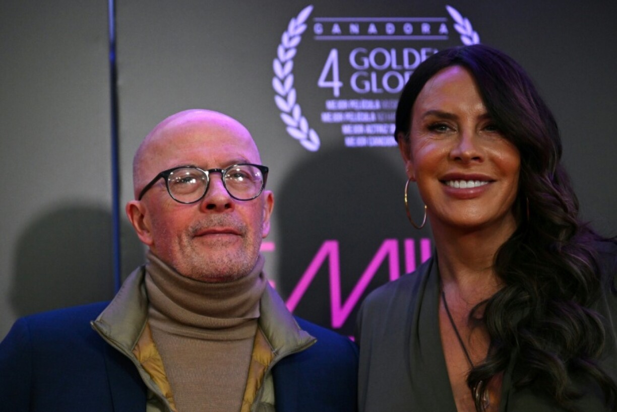 Karla Sofia Gascon (R) said she would stay silent following an interview by 'Emilia Perez' director Jacques Audiard (L)