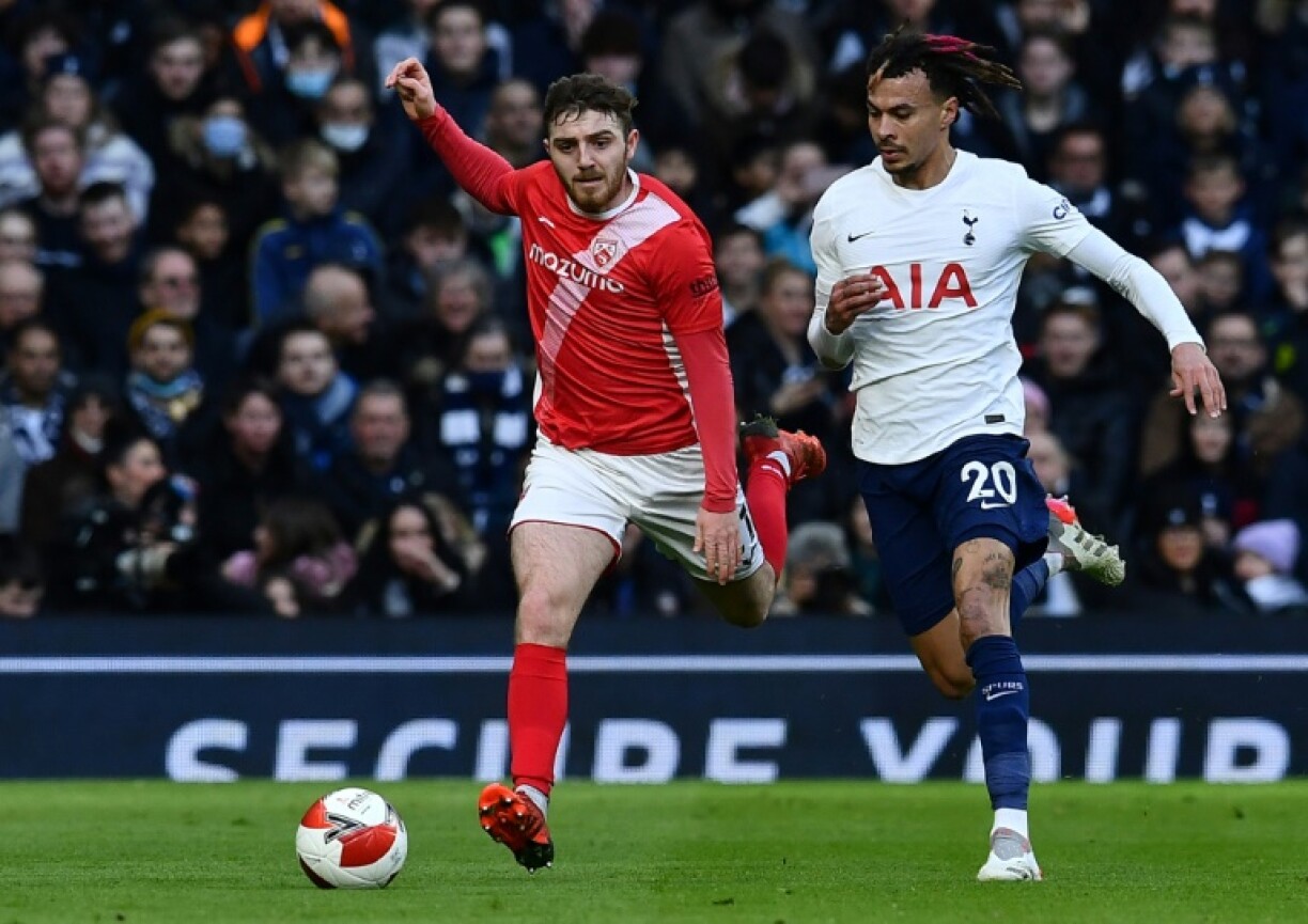 Better days: Dele Alli (R) in action for Tottenham in 2022