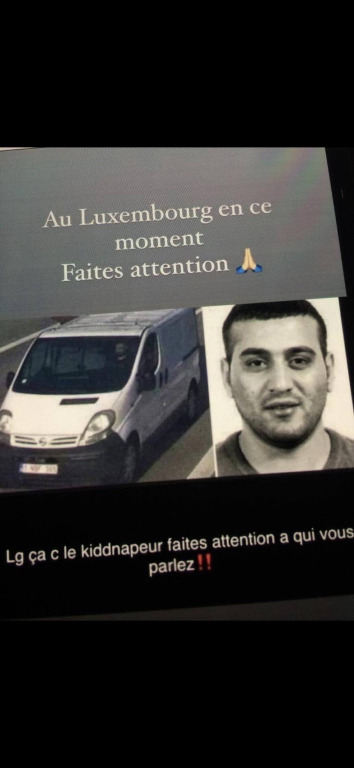 The post claiming to show the 'white van' suspect in Luxembourg.