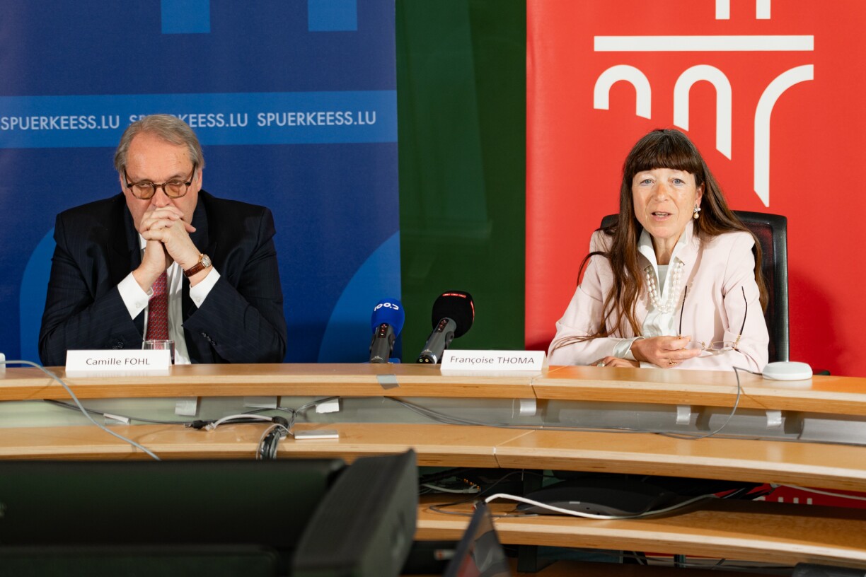 De Camille Fohl (President vum Verwaltungsrot) an d' Françoise Thoma (Generaldirektesch).