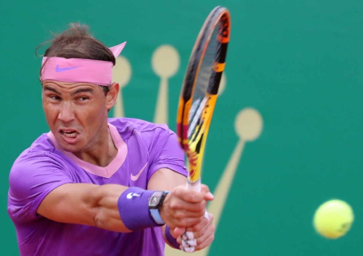 L'Espagnol Rafael Nadal, lors de son match du second tour contre l'Argentin Federico Delbonis, le 14 avril 2021 au Masters 1000 de Monte-Carlo